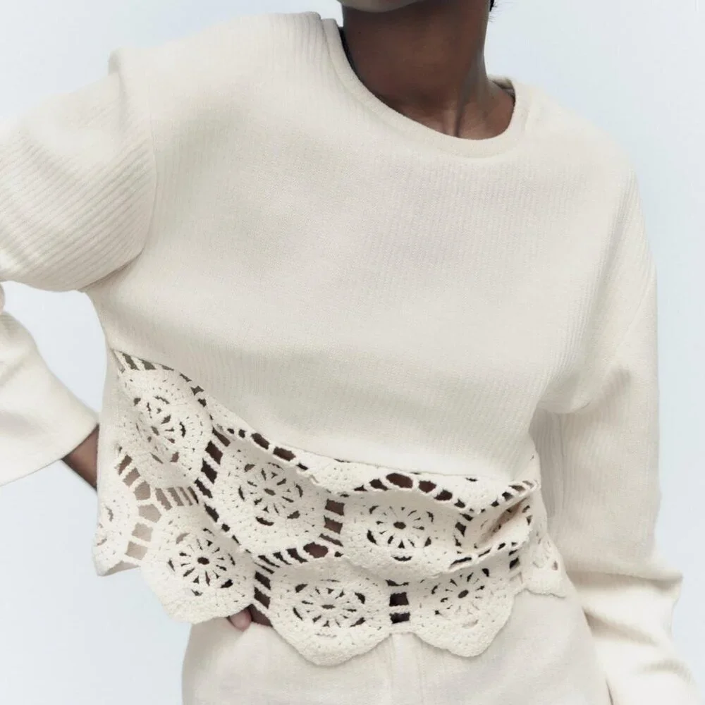 Zara Women's Cream Top SIZE S 1014/817/712